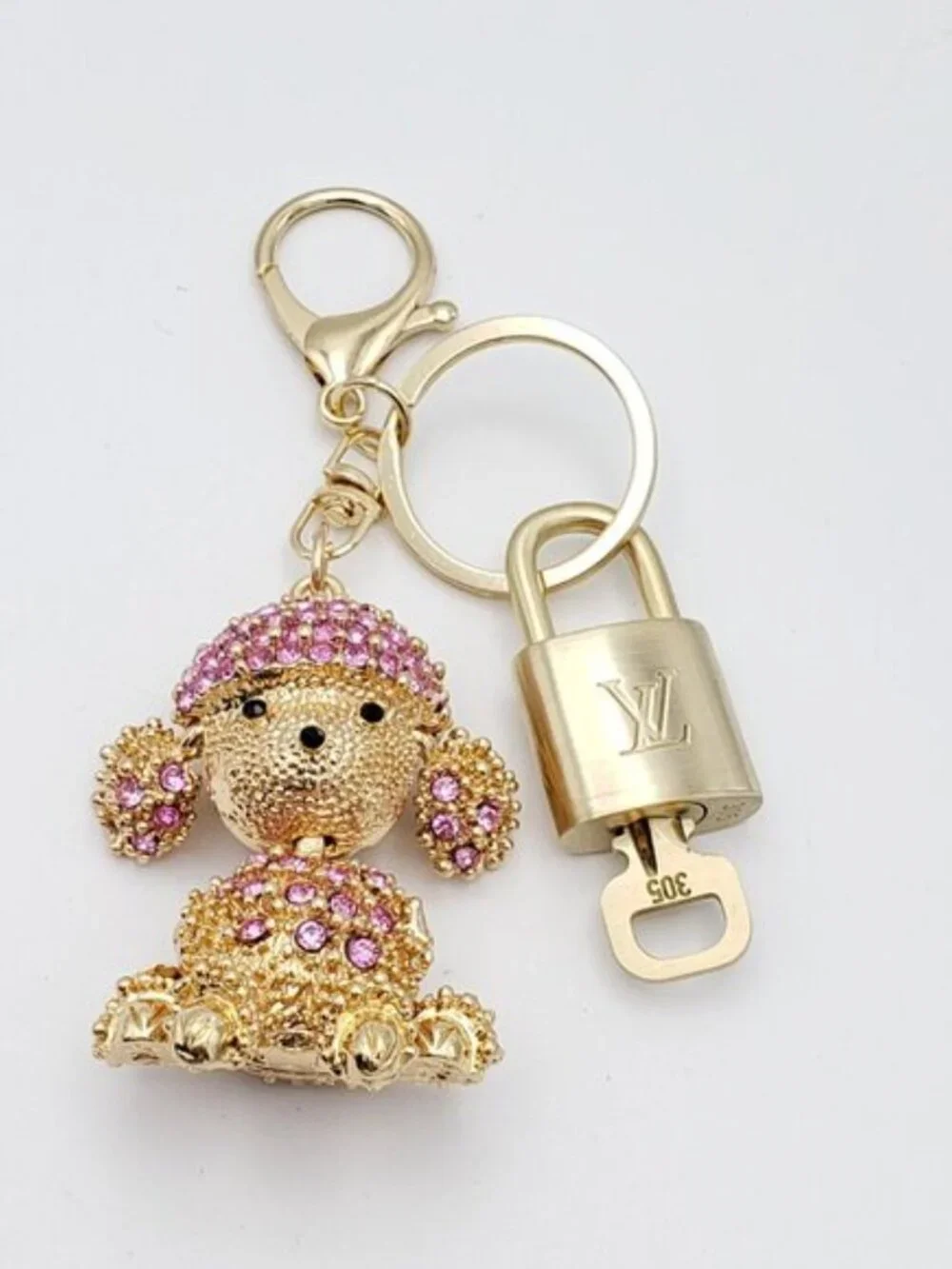 Authentic Louis Vuitton Gold Padlock 🔒 Shiny LV Key + Bag Unbranded Charm
